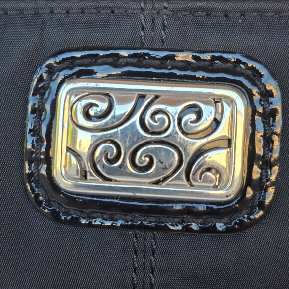 Brighton Twister Black Dual Zip Microfiber Purse Wallet Organizer Crossbody Bag - Picture 5 of 16
